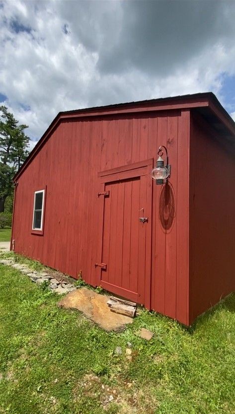 Tool Shed Painted With Red